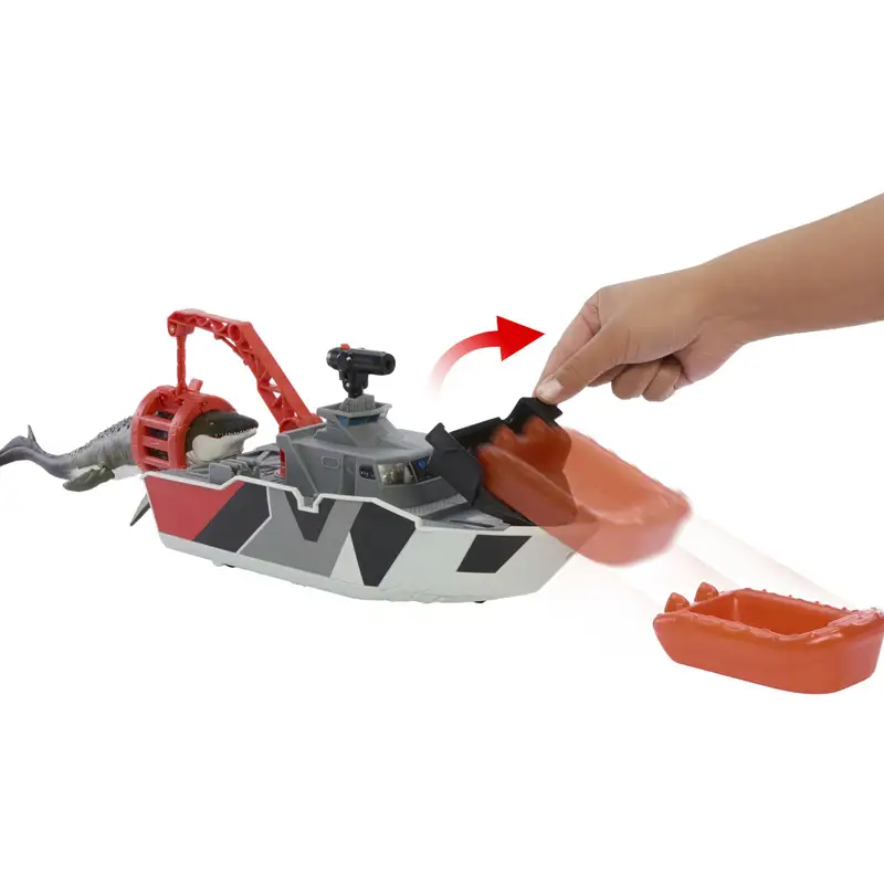 Mattel Jurassic World Jgg61 Set De Juego Barco De Rescate Con Mosasaurus