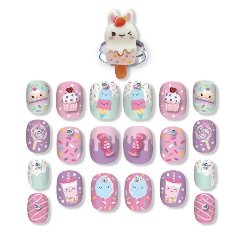 Hot Focus 017SW Set Unas Pop Sweet