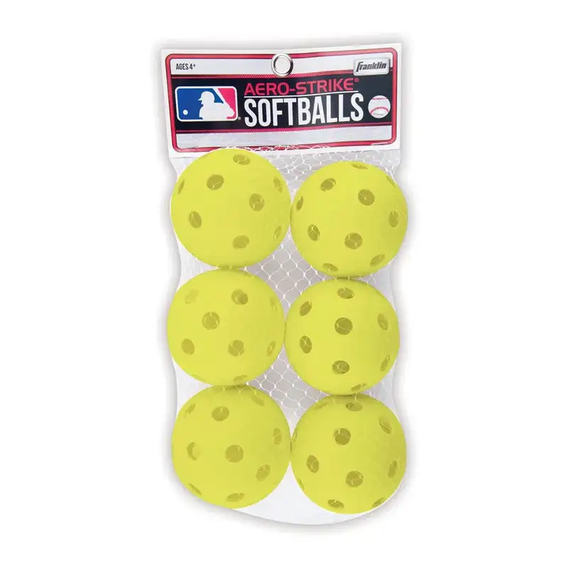 Franklin Sport  64294 Pelotas De Softbol De Plastico De 90 Mm - Paquete De 6