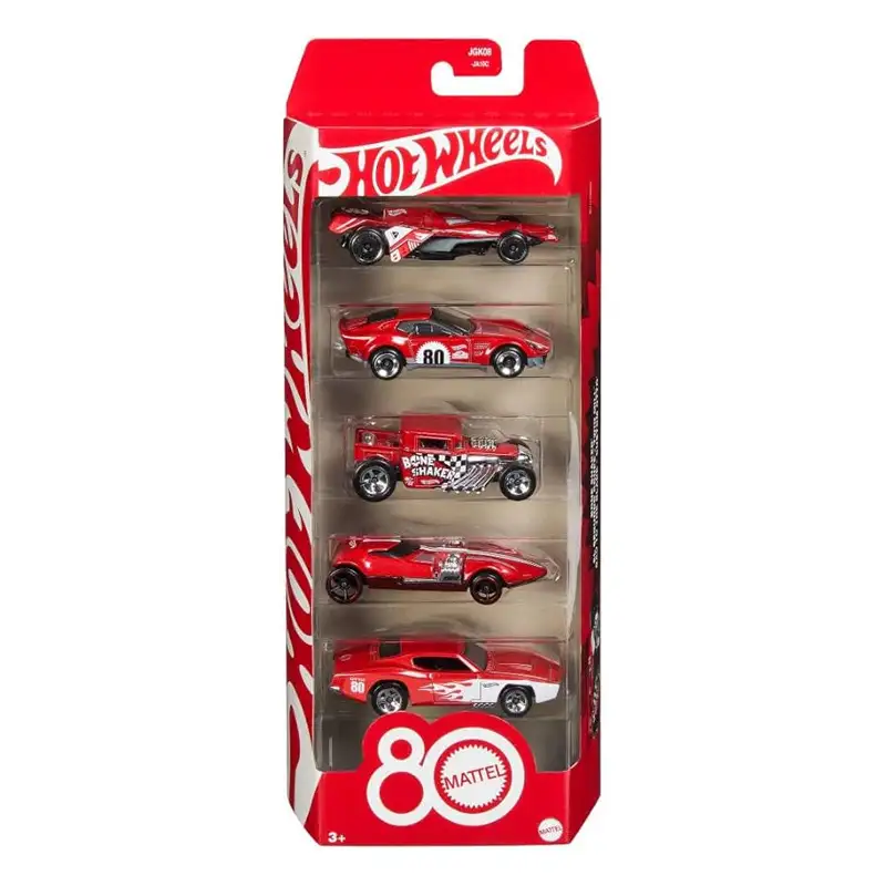 Mattel Hot Wheels Jgk08  Paquete 5 Autos 80 Aniversario