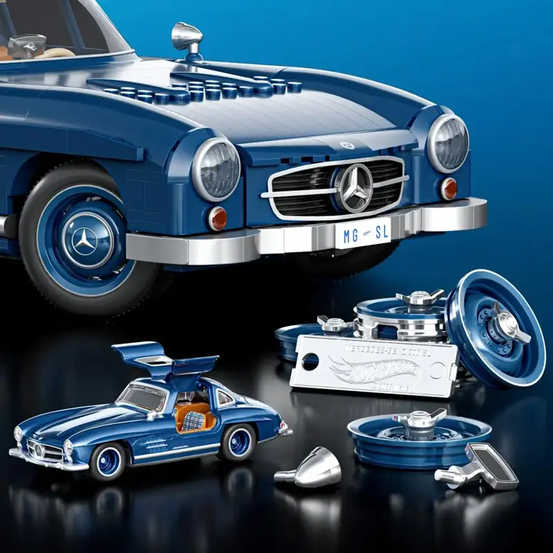 Mattel Hot Wheels Hww25  Brick Shop  Auto Clasico De Coleccion A Escala Mercedes Benz 300 Sl