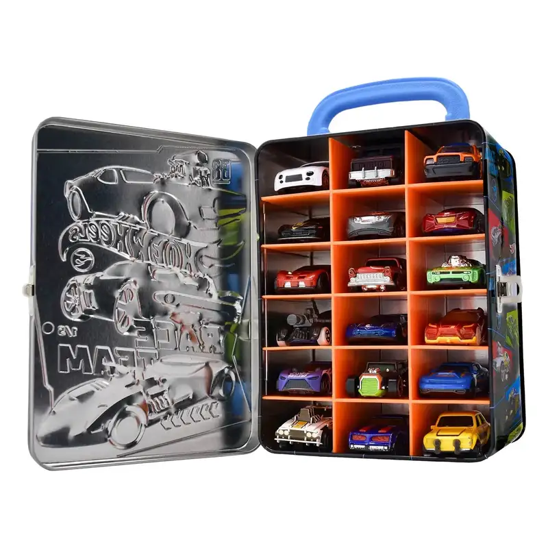 Mattel Hot Wheels Hwcc2-23K Maletin Metalico Para Guardar Autos A Escala _ Diseno Metalico