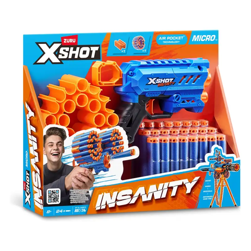 Zuru Xshot 36795 Lanzador Insanity Serie 1 Micro 24 Dardos