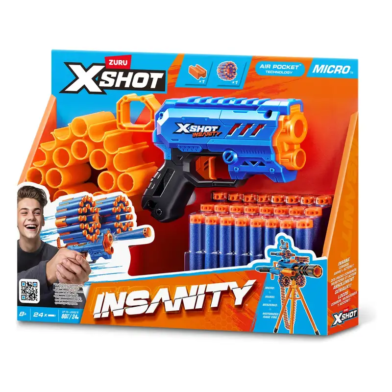 Zuru Xshot 36795 Lanzador Insanity Serie 1 Micro 24 Dardos