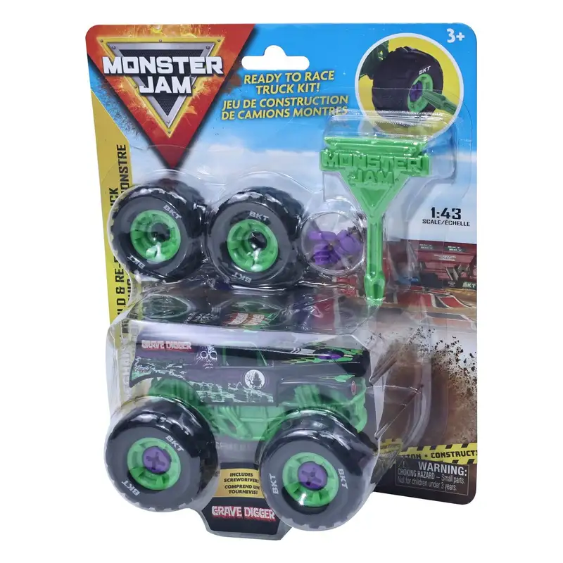 Spin Master Monster Jam 5004474 Mechanix 1 43 Construye Y Reconstruye Grave Digger
