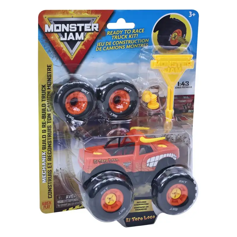 Spin Master Monster Jam 5004476 Mechanix 1 43 Construye Y Reconstruye El Toro Loco