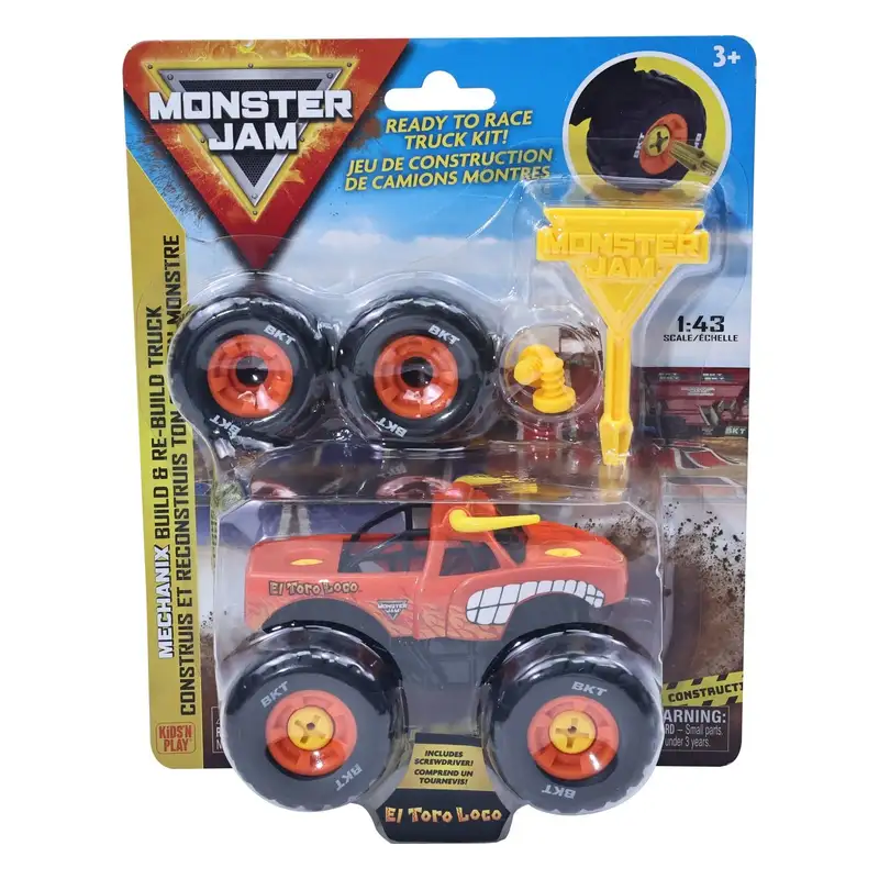 Spin Master Monster Jam 5004476 Mechanix 1 43 Construye Y Reconstruye El Toro Loco