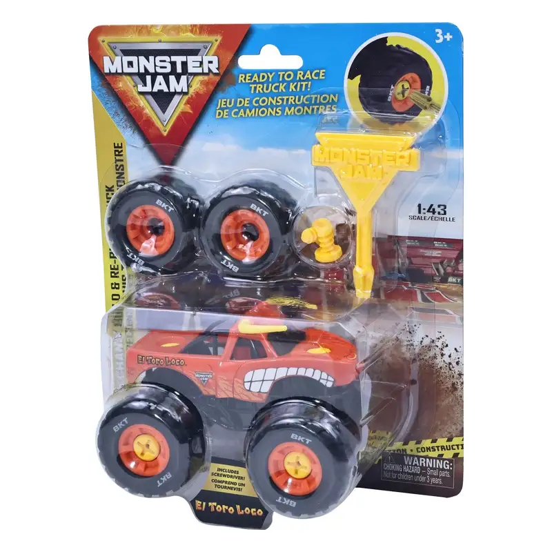 Spin Master Monster Jam 5004476 Mechanix 1 43 Construye Y Reconstruye El Toro Loco