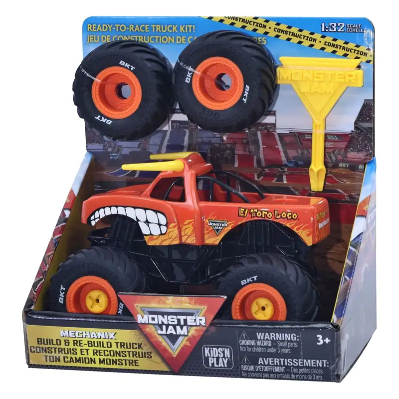Spin Master Monster Jam 5004572 Mechanix 1 32 Construye Y Reconstruye El Toro Loco - Tpr