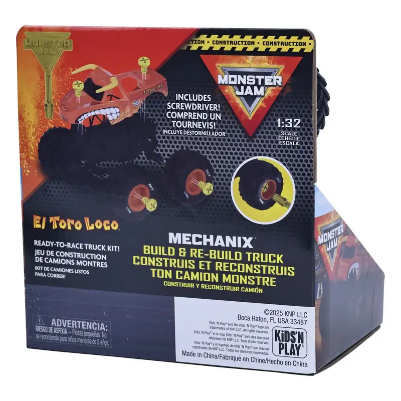 Spin Master Monster Jam 5004572 Mechanix 1 32 Construye Y Reconstruye El Toro Loco - Tpr