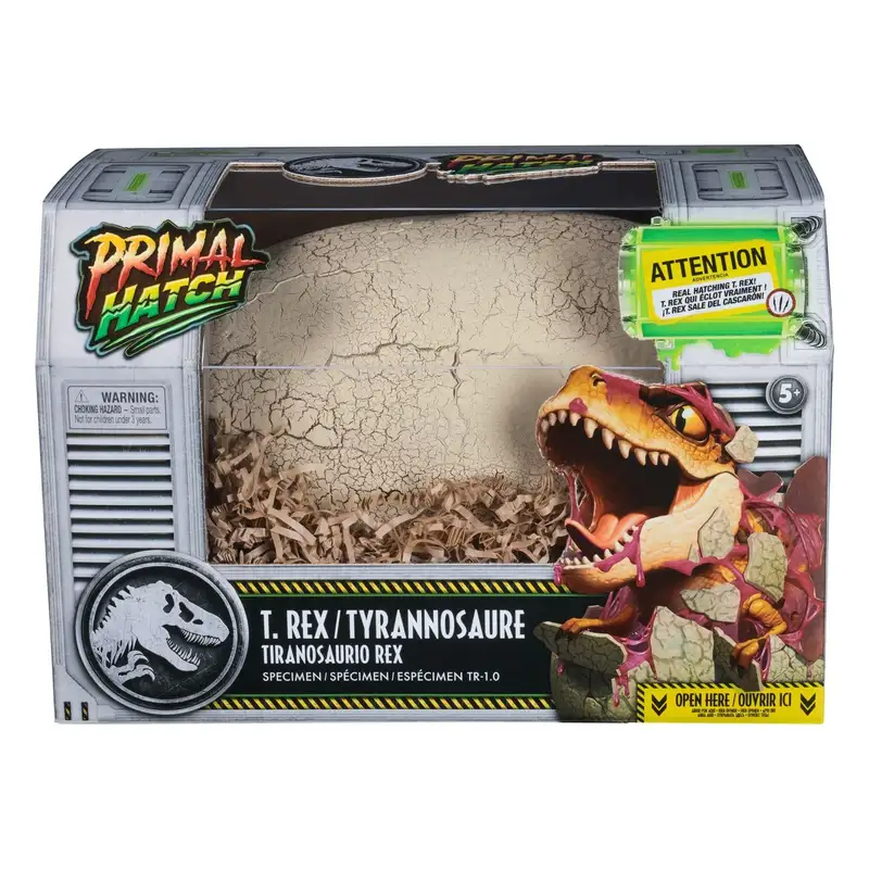 Spin Master Jurassic World 6072462 Primal Hatch Jurassic T Rex Interactivo