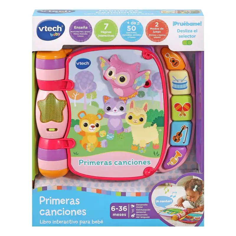 Vtech Baby 80-166787 Libro Interactivo Primeras Canciones Color Rosado Para Bebes
