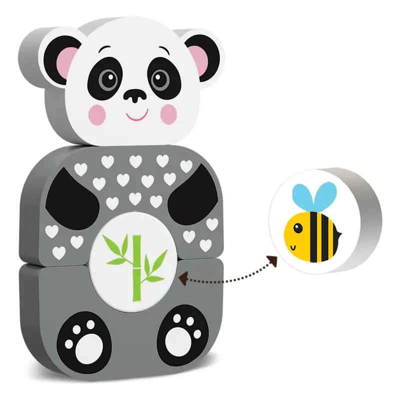 Kids Hits Blocks Kh20-004 Lindo Panda De Madera