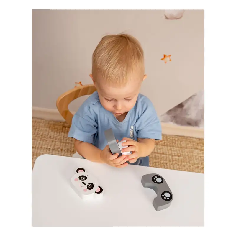 Kids Hits Blocks Kh20-004 Lindo Panda De Madera