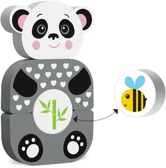Kids Hits Blocks Kh20-004 Lindo Panda De Madera