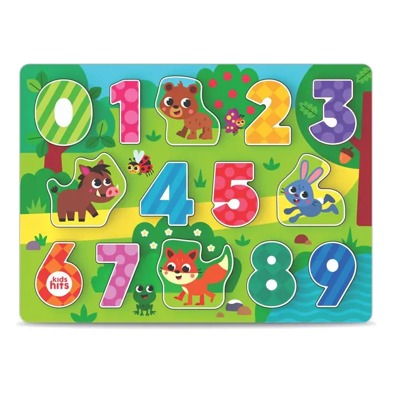 Kids Hits Classic Forest Kh20-074 Rompecabezas Grueso De Madera Numeros Del Bosque