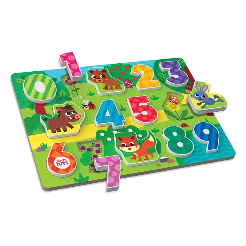 Kids Hits Classic Forest Kh20-074 Rompecabezas Grueso De Madera Numeros Del Bosque