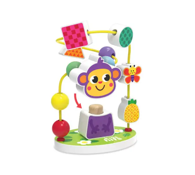 Kids Hits  Kh20-077 Laberinto De Cuentas De Madera Mono Divertido