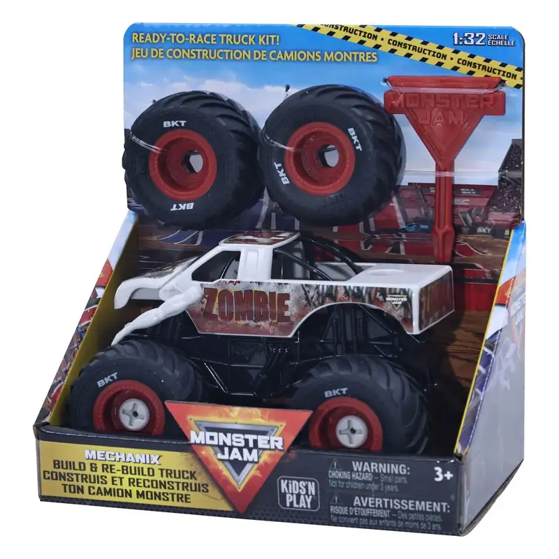Spin Master Monster Jam 5004576 Kins N Play Mechanix Vehiculo Zombie Para Armar 1 32
