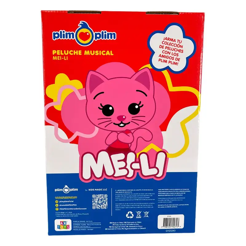 Arbex Toys Plim Plim 8401Bp Mei Li Gato Con Musica Peluche 30 Cm