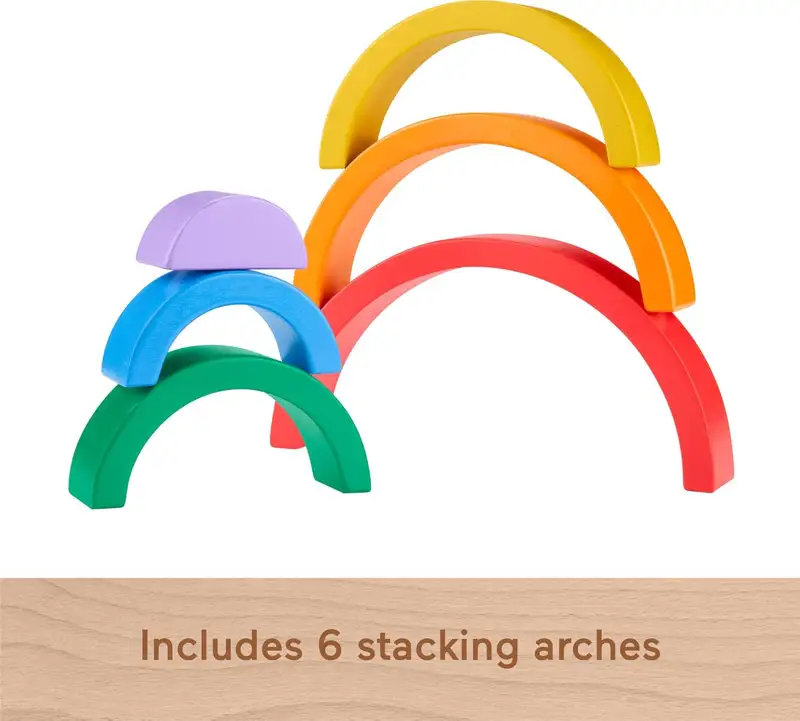 Mattel Fisher Price Hxt73 Arcoiris Apilable De Madera Fisher Price