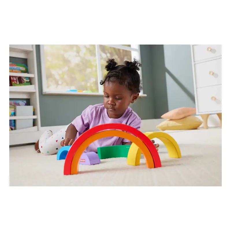 Mattel Fisher Price Hxt73 Arcoiris Apilable De Madera Fisher Price