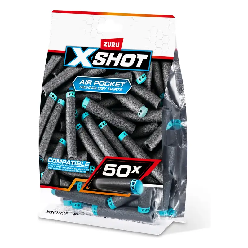 Zuru Xshot 36588 Excel 50Pk Dardos De Recarga Y Bolsa Aluminio 24 Piezas
