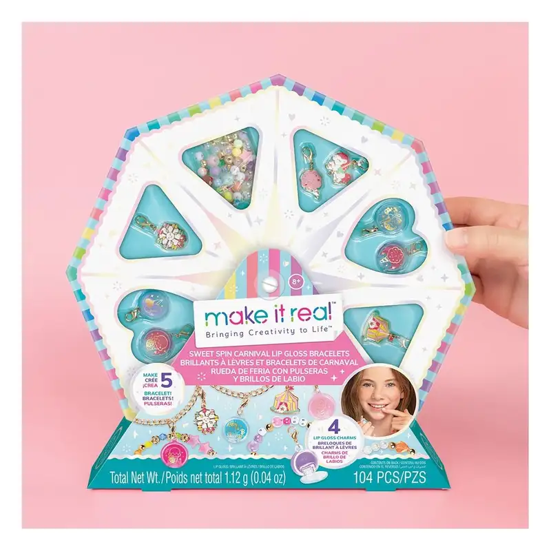 Make It Real Diy 2705 Pulseras De Brillo Labial Carnaval Dulce Giratorio