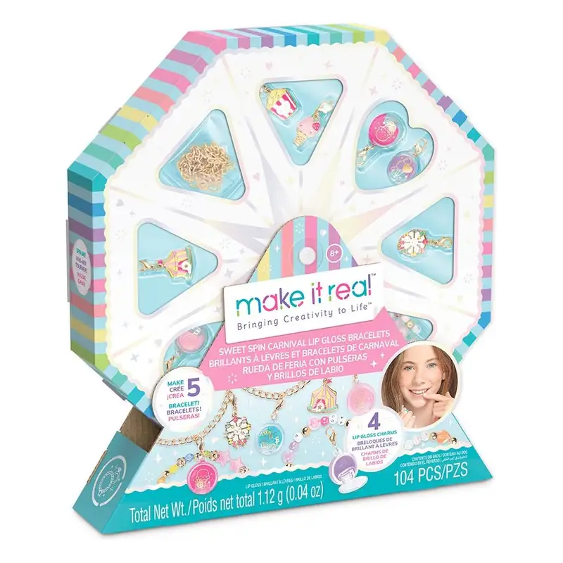 Make It Real Diy 2705 Pulseras De Brillo Labial Carnaval Dulce Giratorio
