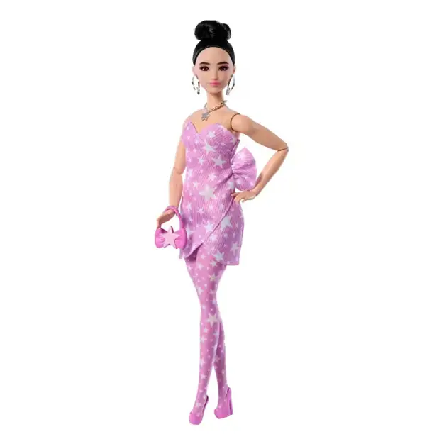 Mattel Barbie Jjn71 Vestido Con Estrellas Moda Deluxe