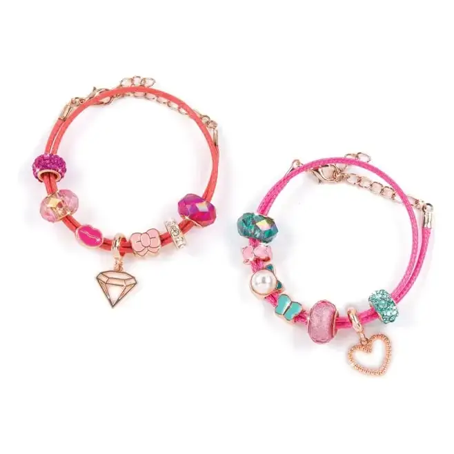 Make It Real Diy 1708 Pulseras Con Dijes Halo Bonita En Rosa