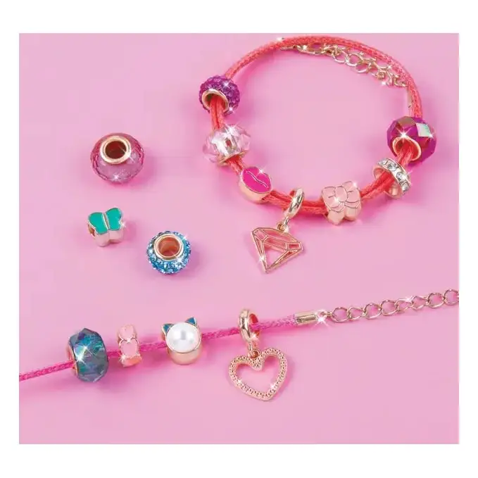 Make It Real Diy 1708 Pulseras Con Dijes Halo Bonita En Rosa