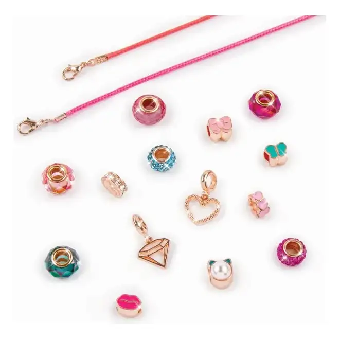 Make It Real Diy 1708 Pulseras Con Dijes Halo Bonita En Rosa