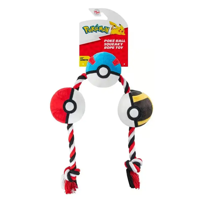 Jazwares Pokémon Jpt1031 Juguete Para Perro De Cuerda Con Formas De Pokeball 22 Pulgadas