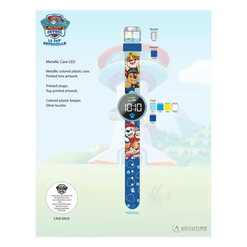 Spin Master Paw Patrol Paw4582 Reloj Led Redondo Azul