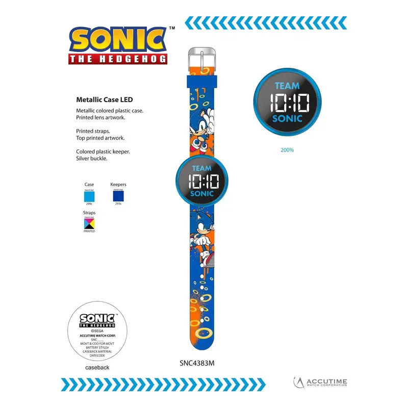 Spin Master Sonic Snc4383M Reloj Led Redondo Azul
