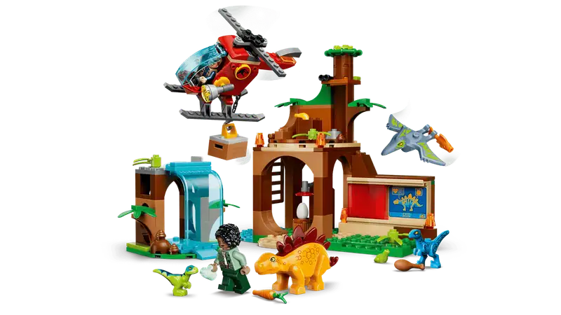Lego Jurassic World 77981 Velocirraptor, Stegosaurus y Pteranodon: Mision De Rescate