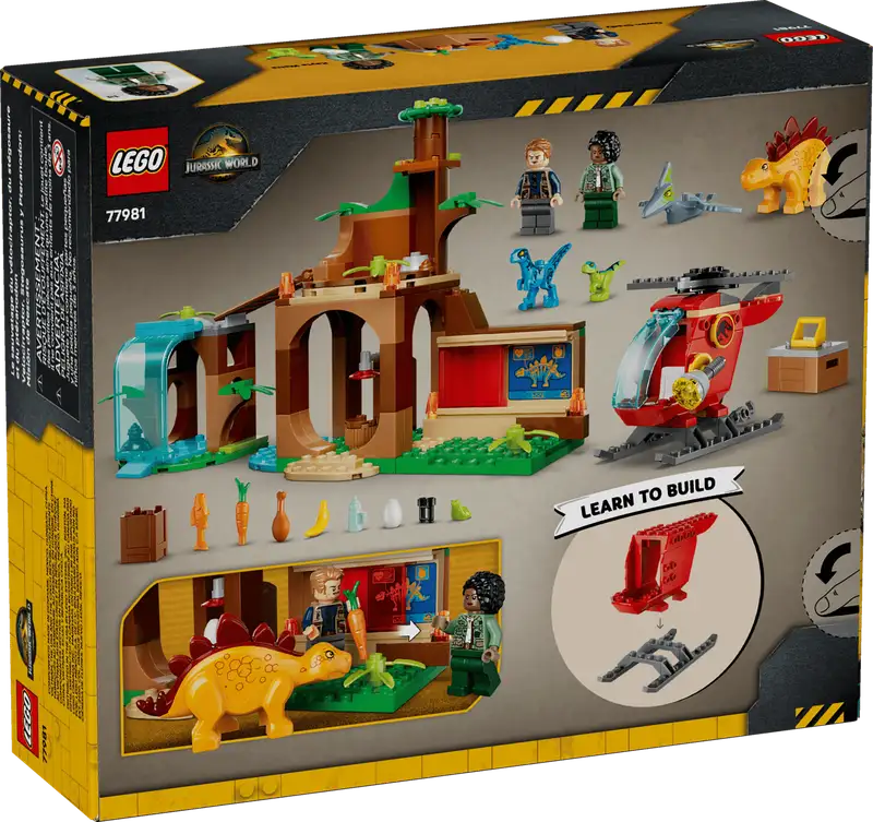 Lego Jurassic World 77981 Velocirraptor, Stegosaurus y Pteranodon: Mision De Rescate