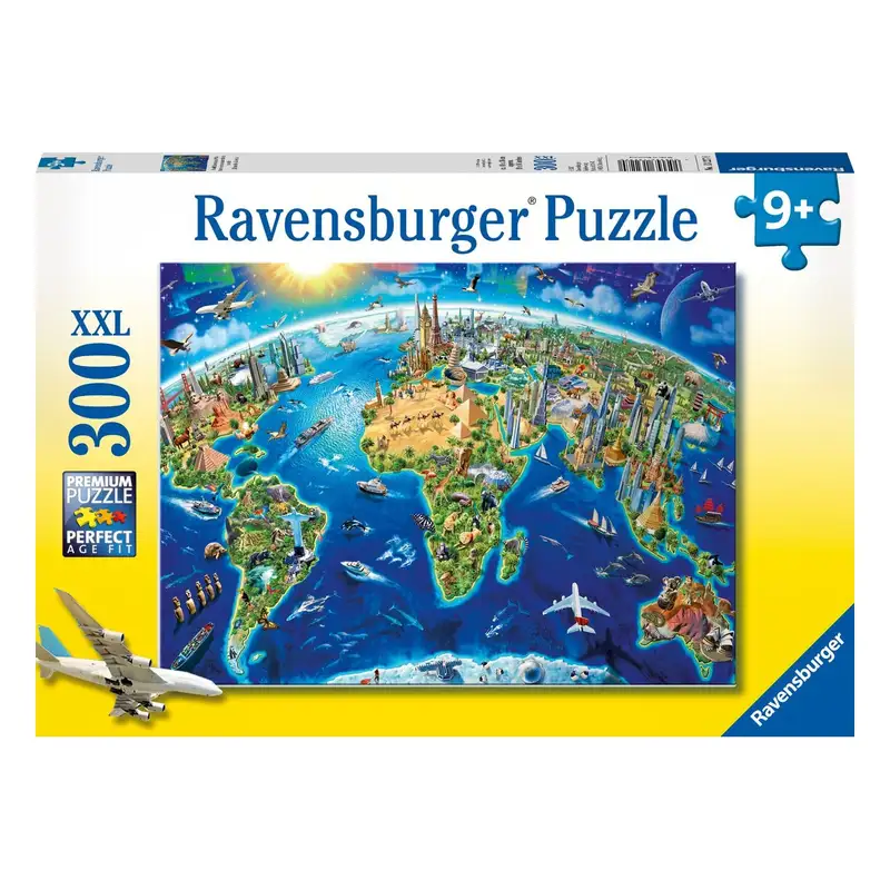 Ravensburger Rompecabezas 132270 Mapa De Lugares Emblematicos Del Mundo 300 Piezas