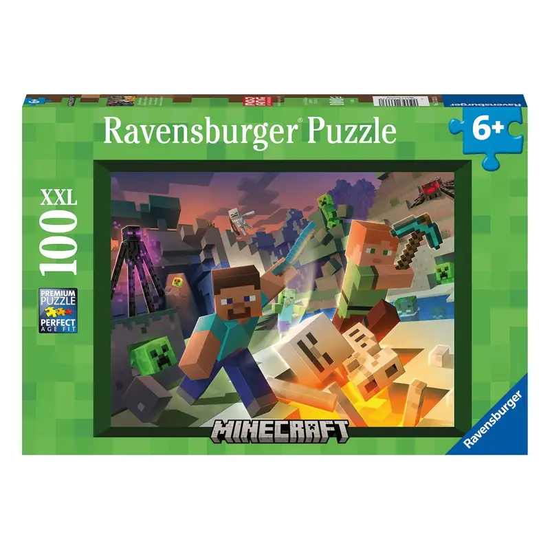 Ravensburger Rompecabezas 133338 Monstruo De Minecraft 100 Piezas