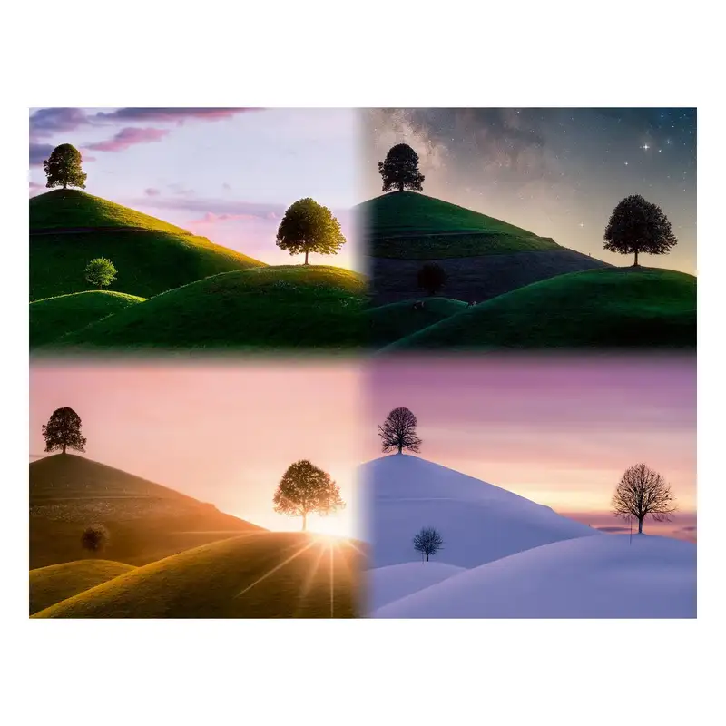 Ravensburger Rompecabezas 174430 Ilustracion De Montañas Y Arboles Atmosfericas En Las Estaciones