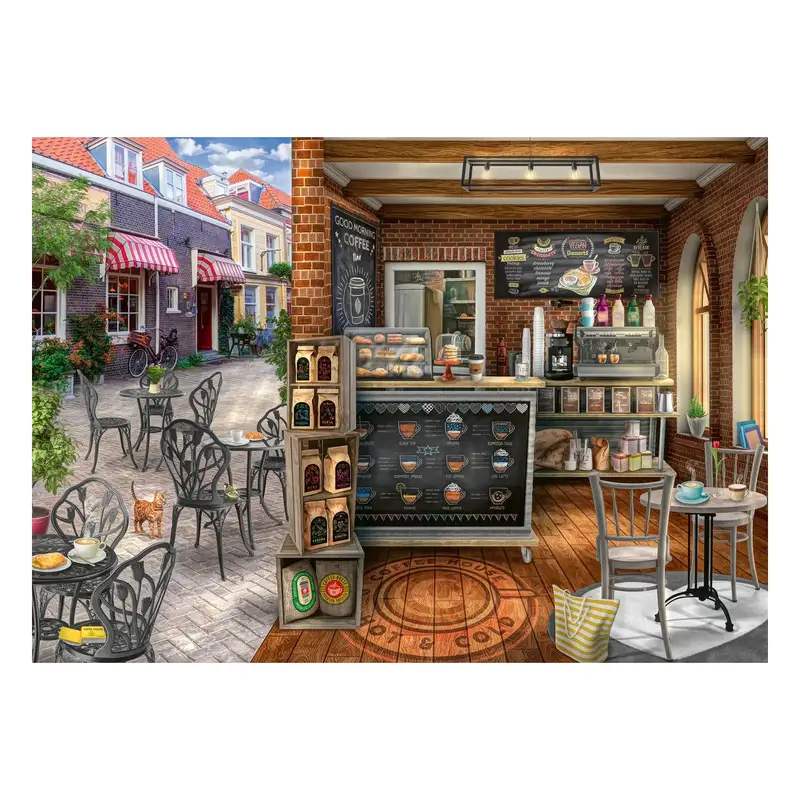 Ravensburger Rompecabezas 12000541 Cafeteria Pintoresco 1000 Piezas