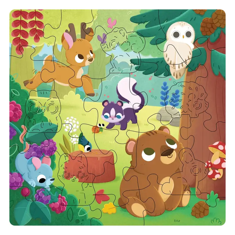 Ravensburger Rompecabezas 12004080 Animales Del Bosque De Madera 22 Piezas