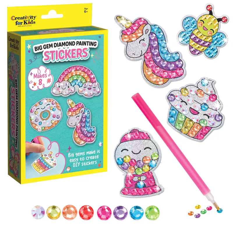 Creativity For Kids  6443000 Mini Pintura De Diamantes Con Gemas Grandes Y Pegatinas