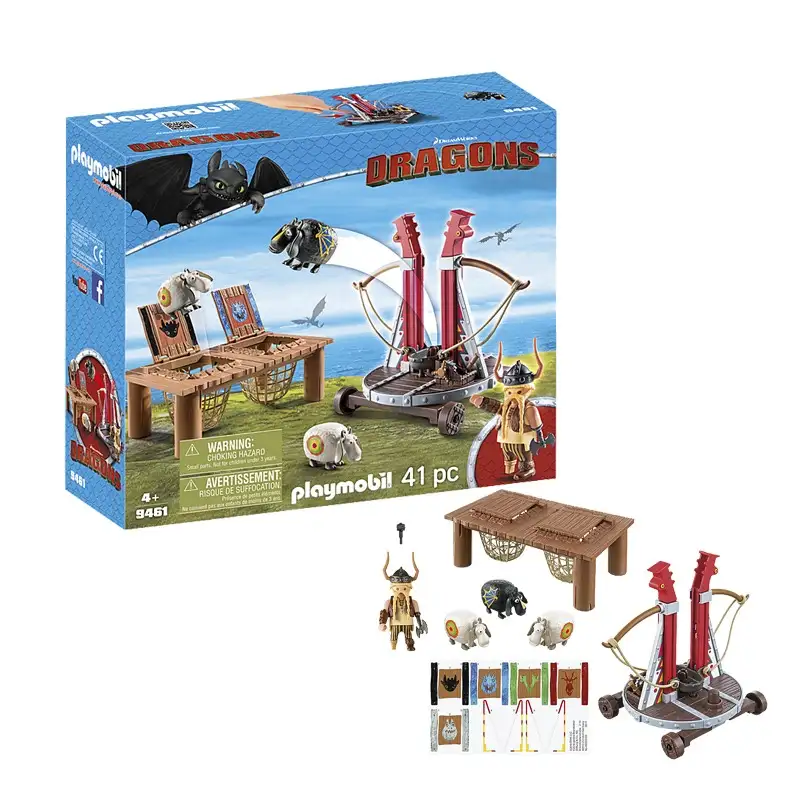 Playmobil Dragons 9461 Bocon Con Lanzadera De Ovejas