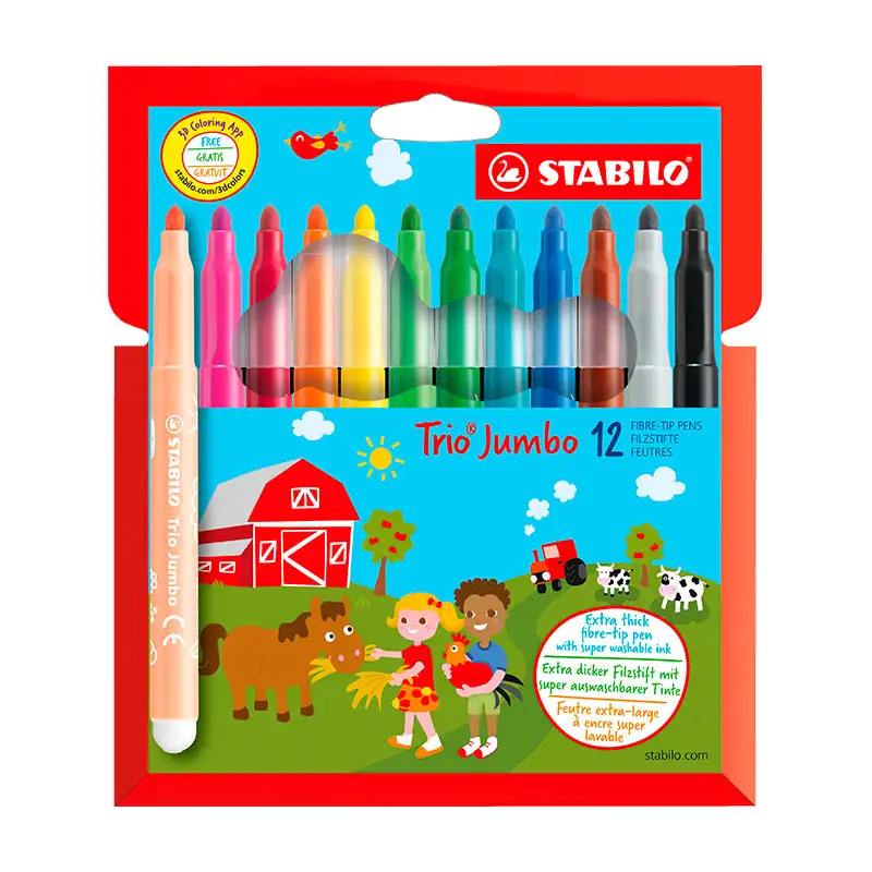 Stabilo Marcador Trio Jumbo 12 Unidades
