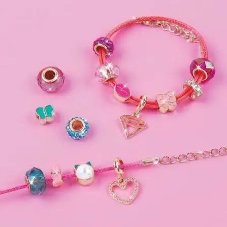 Make It Real Diy 1708 Pulseras Con Dijes Halo Bonita En Rosa